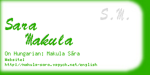 sara makula business card